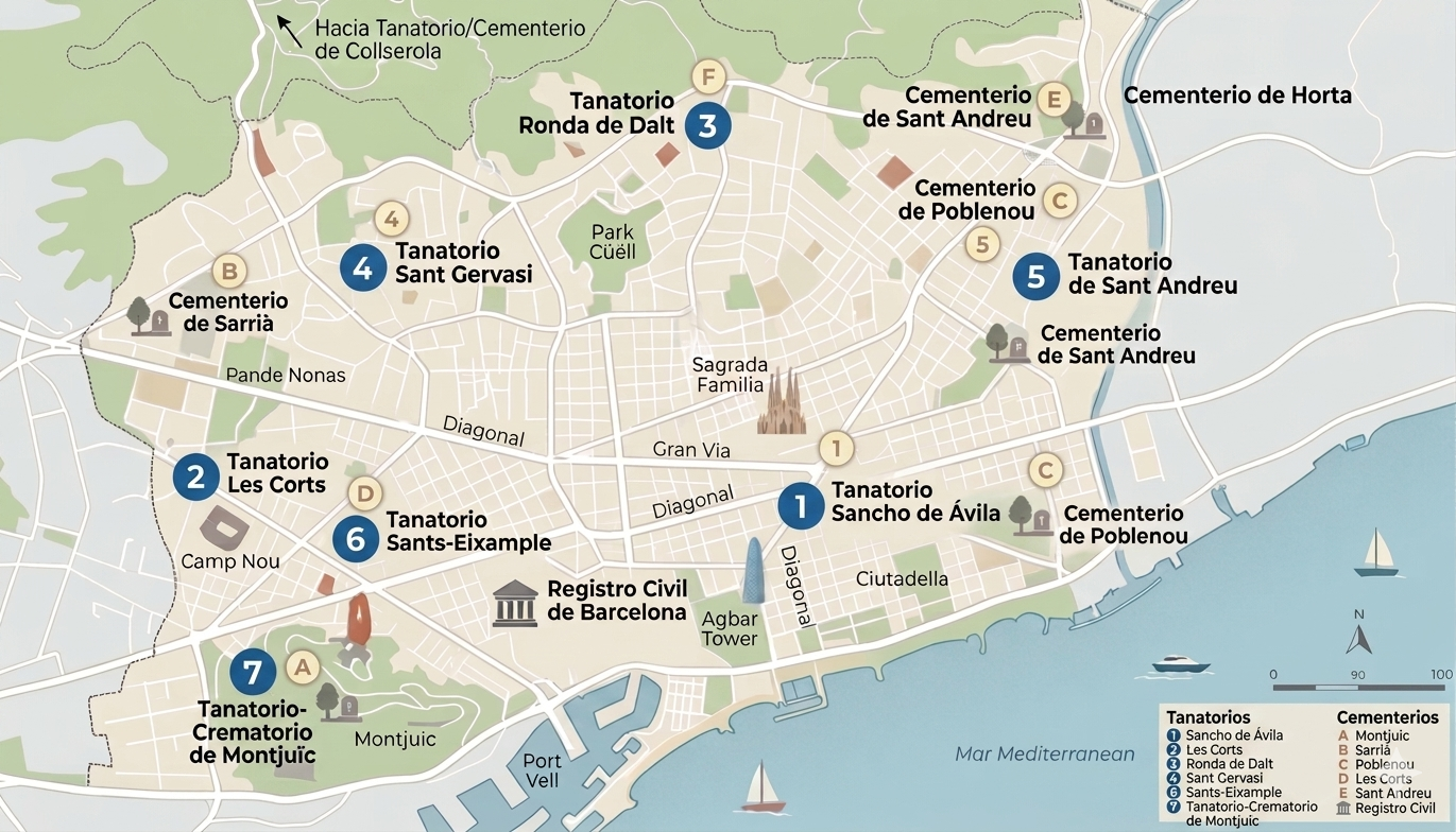 mapa tanatorios cementerios